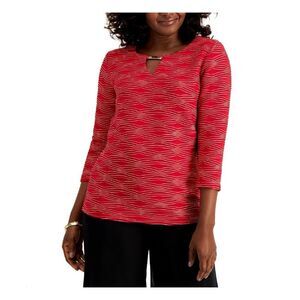 JM Collection Metal Keyhole Top New Red Amore Combo L